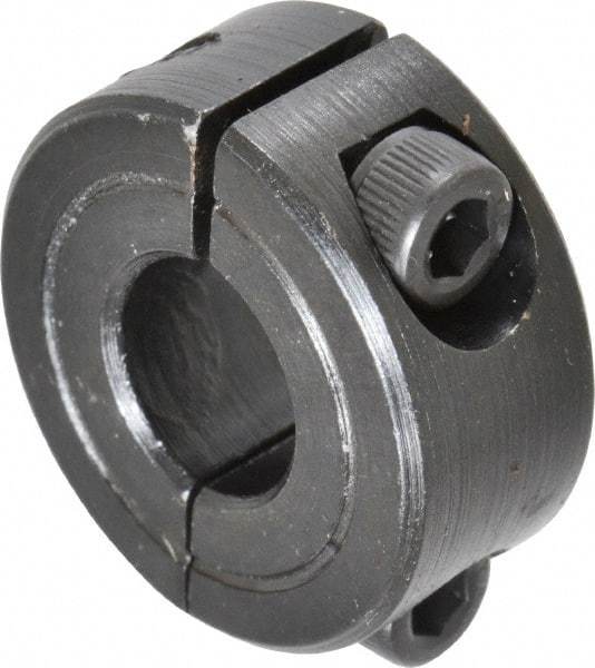 Climax Metal Products - 3/8" Bore, Steel, Two Piece Shaft Collar - 7/8" Outside Diam, 3/8" Wide - USA Tool & Supply