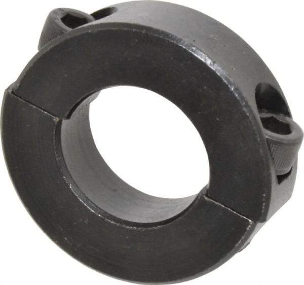 Climax Metal Products - 15/16" Bore, Steel, Two Piece Two Piece Split Shaft Collar - 1-3/4" Outside Diam, 1/2" Wide - USA Tool & Supply