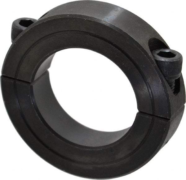 Climax Metal Products - 1-1/4" Bore, Steel, Two Piece Shaft Collar - 2-1/16" Outside Diam, 1/2" Wide - USA Tool & Supply