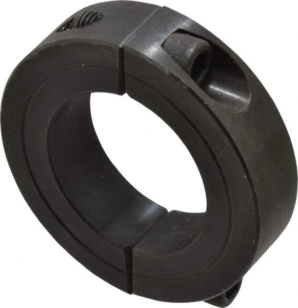 Climax Metal Products - 1-3/8" Bore, Steel, Two Piece Shaft Collar - 2-1/4" Outside Diam, 9/16" Wide - USA Tool & Supply