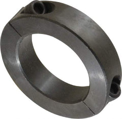 Climax Metal Products - 1-9/16" Bore, Steel, Two Piece Two Piece Split Shaft Collar - 2-3/8" Outside Diam, 9/16" Wide - USA Tool & Supply