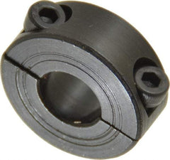 Climax Metal Products - 12mm Bore, Steel, Two Piece Shaft Collar - 1-1/8" Outside Diam - USA Tool & Supply