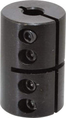 Climax Metal Products - 1/4" Inside x 13/16" Outside Diam, Rigid Coupling without Keyway - 1-1/4" Long - USA Tool & Supply