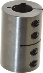 Climax Metal Products - 1" Inside x 2" Outside Diam, Rigid Coupling with Keyway - 3" Long x 1/4" Keyway Width - USA Tool & Supply