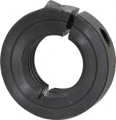 Climax Metal Products - 1-8 Thread, Steel, One Piece Threaded Shaft Collar - 1-3/4" Outside Diam, 1/2" Wide - USA Tool & Supply