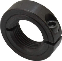 Climax Metal Products - 1-14 Thread, Steel, One Piece Threaded Shaft Collar - 1-3/4" Outside Diam, 1/2" Wide - USA Tool & Supply