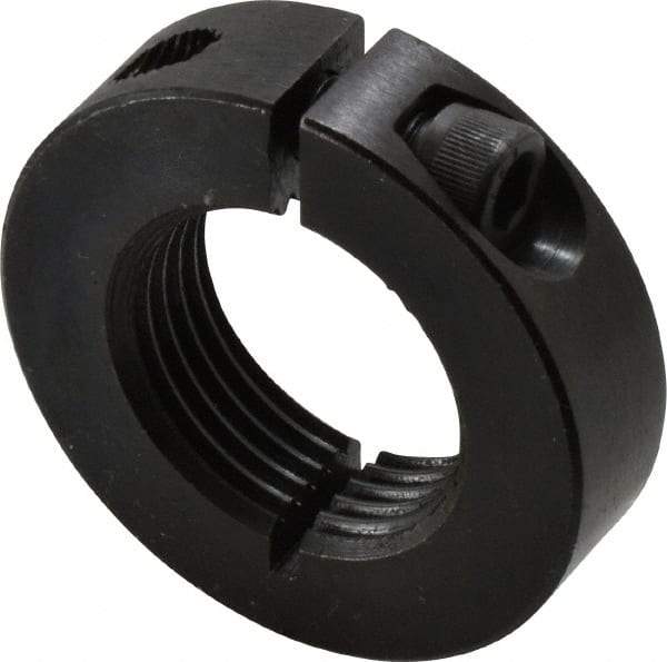 Climax Metal Products - 1-1/8-12 Thread, Steel, One Piece Threaded Shaft Collar - 1-7/8" Outside Diam, 1/2" Wide - USA Tool & Supply