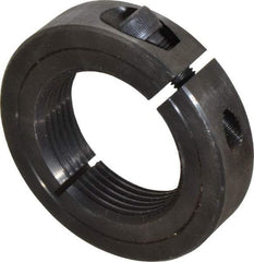 Climax Metal Products - 1-1/2-12 Thread, Steel, One Piece Threaded Shaft Collar - 2-3/8" Outside Diam, 9/16" Wide - USA Tool & Supply