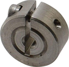 Climax Metal Products - 1/8" Bore, Stainless Steel, One Piece Clamp Collar - 11/16" Outside Diam, 5/16" Wide - USA Tool & Supply