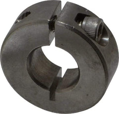 Climax Metal Products - 1/2" Bore, Stainless Steel, One Piece Clamp Collar - 1-1/8" Outside Diam, 13/32" Wide - USA Tool & Supply