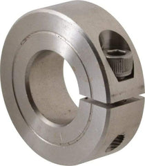 Climax Metal Products - 11/16" Bore, Stainless Steel, One Piece One Piece Split Shaft Collar - 1-1/2" Outside Diam, 1/2" Wide - USA Tool & Supply
