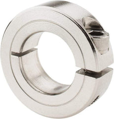 Climax Metal Products - 7/8" Bore, Stainless Steel, One Piece Clamp Collar - 1-5/8" Outside Diam, 1/2" Wide - USA Tool & Supply