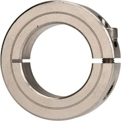 Climax Metal Products - 1-3/8" Bore, Stainless Steel, One Piece Clamp Collar - 2-1/4" Outside Diam, 9/16" Wide - USA Tool & Supply