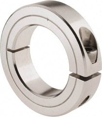 Climax Metal Products - 1-1/2" Bore, Stainless Steel, One Piece Clamp Collar - 2-3/8" Outside Diam, 9/16" Wide - USA Tool & Supply