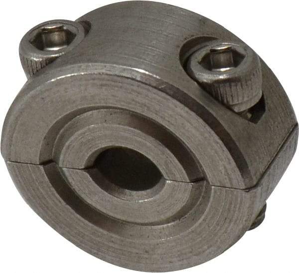 Climax Metal Products - 3/16" Bore, Stainless Steel, Two Piece Shaft Collar - 11/16" Outside Diam, 5/16" Wide - USA Tool & Supply