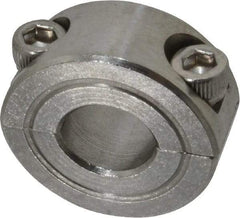 Climax Metal Products - 3/8" Bore, Stainless Steel, Two Piece Shaft Collar - 7/8" Outside Diam, 3/8" Wide - USA Tool & Supply