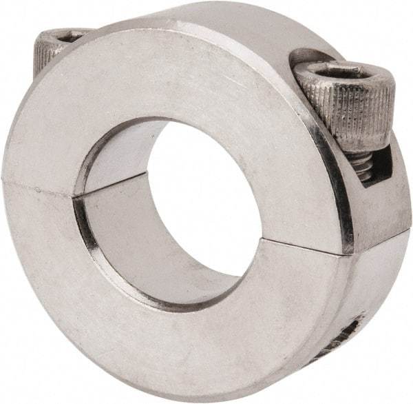Climax Metal Products - 3/4" Bore, Stainless Steel, Two Piece Shaft Collar - 1-1/2" Outside Diam, 1/2" Wide - USA Tool & Supply