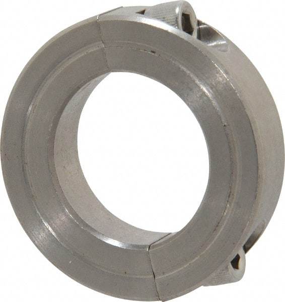 Climax Metal Products - 1-1/8" Bore, Stainless Steel, Two Piece Shaft Collar - 1-7/8" Outside Diam, 1/2" Wide - USA Tool & Supply