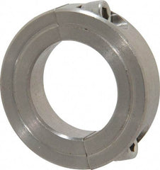 Climax Metal Products - 1-1/8" Bore, Stainless Steel, Two Piece Shaft Collar - 1-7/8" Outside Diam, 1/2" Wide - USA Tool & Supply