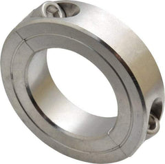 Climax Metal Products - 1-3/8" Bore, Stainless Steel, Two Piece Shaft Collar - 2-1/4" Outside Diam, 9/16" Wide - USA Tool & Supply