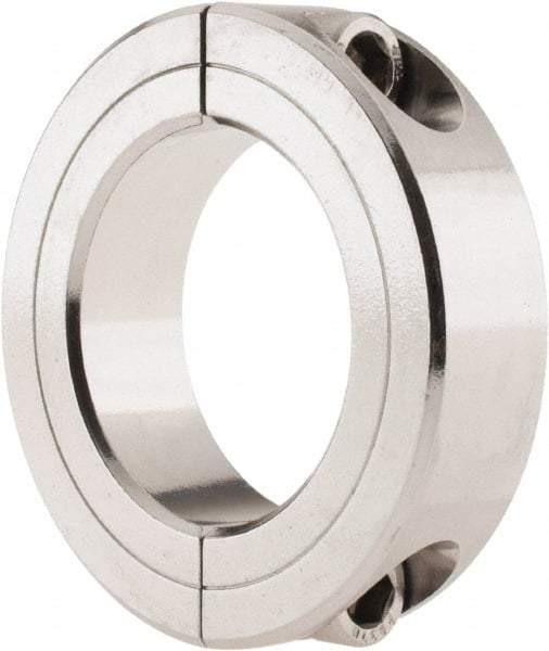 Climax Metal Products - 1-5/8" Bore, Stainless Steel, Two Piece Shaft Collar - 2-5/8" Outside Diam, 11/16" Wide - USA Tool & Supply