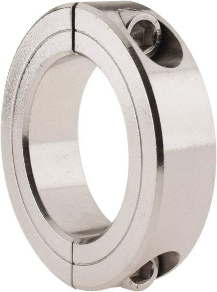 Climax Metal Products - 1-3/4" Bore, Stainless Steel, Two Piece Shaft Collar - 2-3/4" Outside Diam, 11/16" Wide - USA Tool & Supply