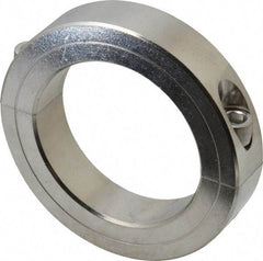 Climax Metal Products - 2-3/8" Bore, Stainless Steel, Two Piece Two Piece Split Shaft Collar - 3-1/2" Outside Diam, 3/4" Wide - USA Tool & Supply