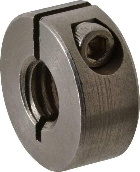 Climax Metal Products - 3/8-16 Thread, Stainless Steel, One Piece Threaded Shaft Collar - 7/8" Outside Diam, 3/8" Wide - USA Tool & Supply