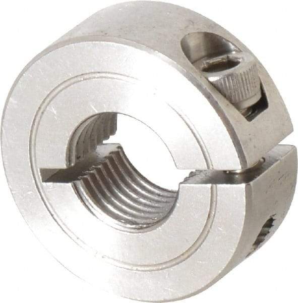 Climax Metal Products - 1/2-20 Thread, Stainless Steel, One Piece Threaded Shaft Collar - 1-1/8" Outside Diam, 13/32" Wide - USA Tool & Supply