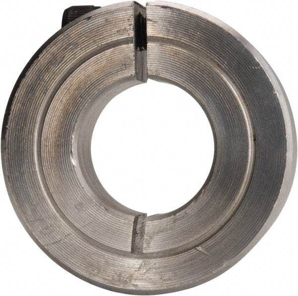 Climax Metal Products - 11/16" Bore, Aluminum, One Piece Clamping Shaft Collar - 1-1/2" Outside Diam, 1/2" Wide - USA Tool & Supply