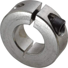 Climax Metal Products - 3/4" Bore, Aluminum, One Piece Clamp Collar - 1-1/2" Outside Diam, 1/2" Wide - USA Tool & Supply