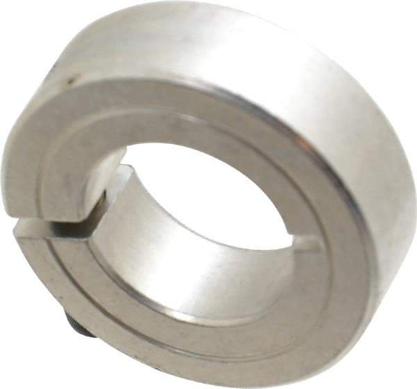 Climax Metal Products - 7/8" Bore, Aluminum, One Piece Clamp Collar - 1-5/8" Outside Diam, 1/2" Wide - USA Tool & Supply