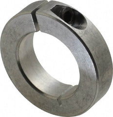 Climax Metal Products - 1-1/4" Bore, Aluminum, One Piece Clamp Collar - 2-1/16" Outside Diam, 1/2" Wide - USA Tool & Supply
