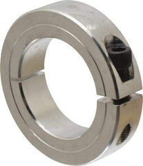 Climax Metal Products - 1-1/2" Bore, Aluminum, One Piece Clamp Collar - 2-3/8" Outside Diam, 9/16" Wide - USA Tool & Supply