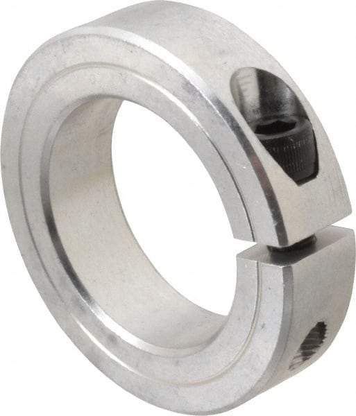 Climax Metal Products - 1-3/4" Bore, Aluminum, One Piece Clamp Collar - 2-3/4" Outside Diam, 11/16" Wide - USA Tool & Supply