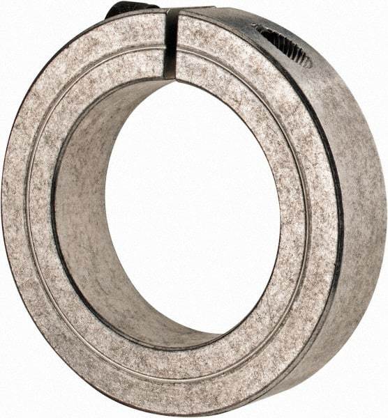 Climax Metal Products - 1-15/16" Bore, Aluminum, One Piece Clamp Collar - 3" Outside Diam, 11/16" Wide - USA Tool & Supply