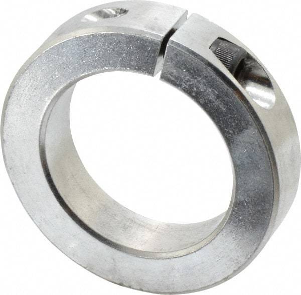 Climax Metal Products - 2" Bore, Aluminum, One Piece Clamp Collar - 3" Outside Diam, 11/16" Wide - USA Tool & Supply