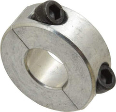 Climax Metal Products - 1/2" Bore, Aluminum, Two Piece Shaft Collar - 1-1/8" Outside Diam, 13/32" Wide - USA Tool & Supply