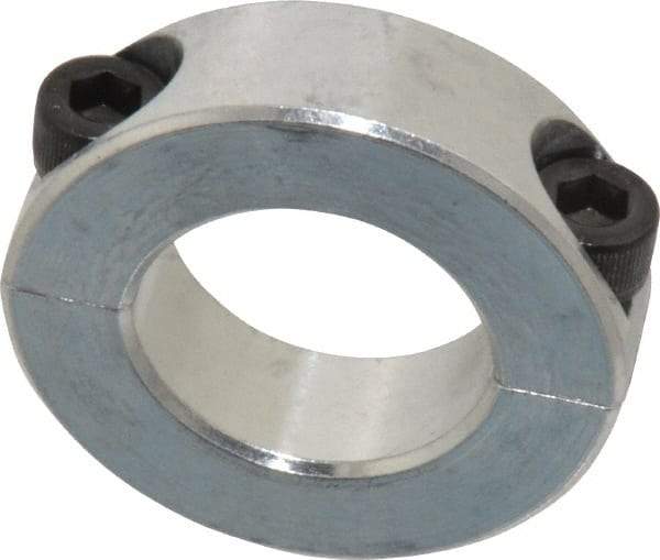 Climax Metal Products - 1" Bore, Aluminum, Two Piece Shaft Collar - 1-3/4" Outside Diam, 1/2" Wide - USA Tool & Supply