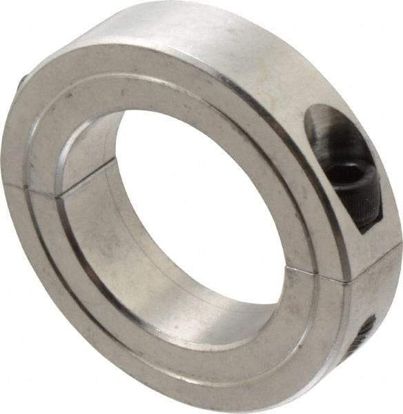 Climax Metal Products - 1-1/2" Bore, Aluminum, Two Piece Shaft Collar - 2-3/8" Outside Diam, 9/16" Wide - USA Tool & Supply