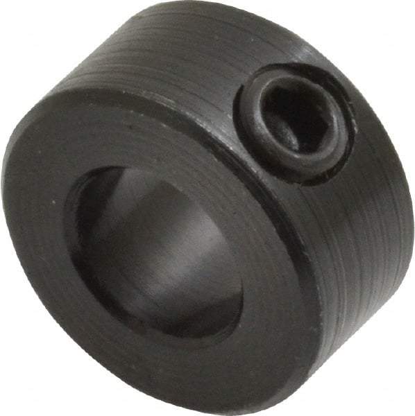 Climax Metal Products - 3/8" Bore, Steel, Set Screw Shaft Collar - 3/4" Outside Diam, 3/8" Wide - USA Tool & Supply