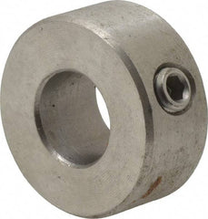 Climax Metal Products - 10mm Bore, Stainless Steel, Set Screw Shaft Collar - 7/8" Outside Diam - USA Tool & Supply