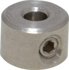 Climax Metal Products - 1/8" Bore, Stainless Steel, Set Screw Shaft Collar - 3/8" Outside Diam, 1/4" Wide - USA Tool & Supply