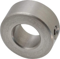 Climax Metal Products - 1/2" Bore, Stainless Steel, Set Screw Shaft Collar - 1" Outside Diam, 7/16" Wide - USA Tool & Supply