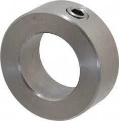 Climax Metal Products - 7/8" Bore, Stainless Steel, Set Screw Shaft Collar - 1-1/2" Outside Diam, 9/16" Wide - USA Tool & Supply