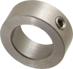 Climax Metal Products - 15/16" Bore, Stainless Steel, Set Screw Shaft Collar - 1-1/2" Outside Diam, 9/16" Wide - USA Tool & Supply