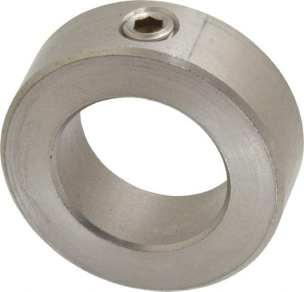 Climax Metal Products - 1-3/16" Bore, Stainless Steel, Set Screw Shaft Collar - 2" Outside Diam, 11/16" Wide - USA Tool & Supply