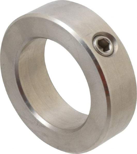 Climax Metal Products - 1-15/16" Bore, Stainless Steel, Set Screw Shaft Collar - 3" Outside Diam, 7/8" Wide - USA Tool & Supply