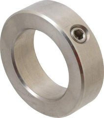 Climax Metal Products - 1-15/16" Bore, Stainless Steel, Set Screw Shaft Collar - 3" Outside Diam, 7/8" Wide - USA Tool & Supply