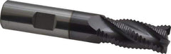 Accupro - 5/8" Diam, Coarse Pitch, 1-1/4" LOC, 4 Flute Solid Carbide Roughing Square End Mill - AlTiN Finish, 3-1/2" OAL, 5/8" Shank Diam, Single End, Centercutting, 30° Helix - USA Tool & Supply